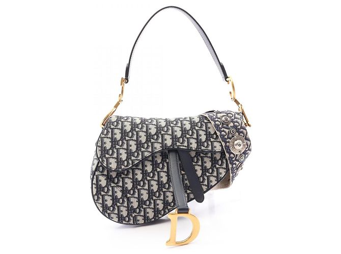 Christian Dior Saddle Bag Roh Marineblau