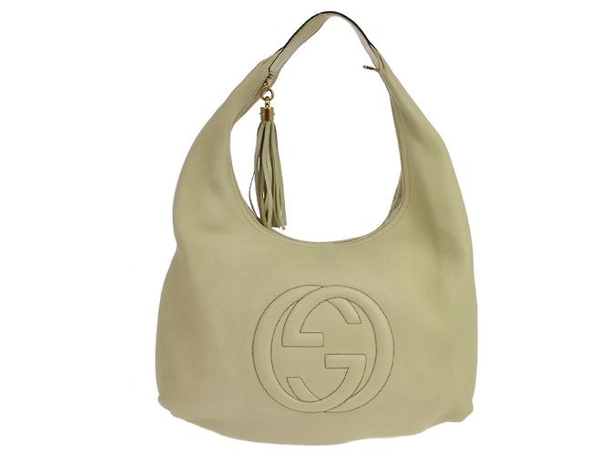 Gucci Soho Hobo Leather Large Beige