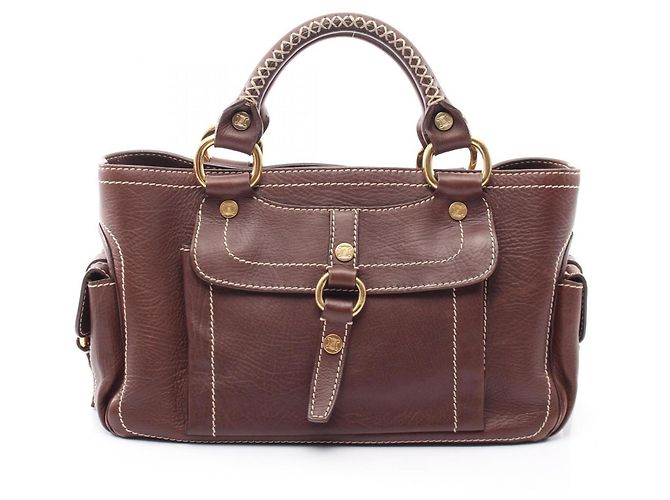 Céline Sac à main Celine Boogie Bag en cuir marron