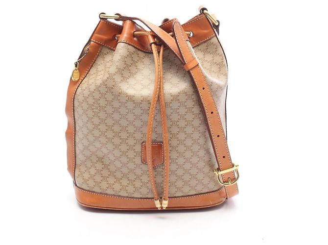 Céline Bolsa de Ombro Celine Macadam Marrom Bege