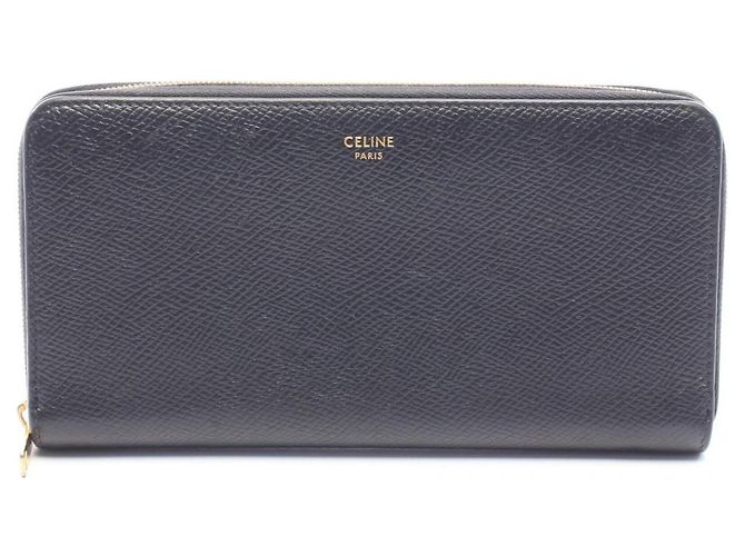 Céline Celine Large Zipped Wallet Black