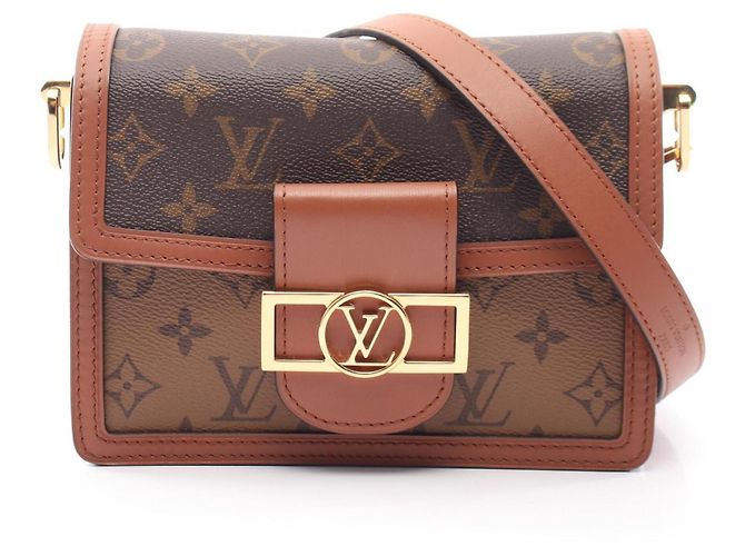 Borsa a tracolla Mini Dauphine Louis Vuitton Marrone Beige Monogramma