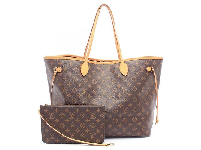Sac Cabas Louis Vuitton Neverfull GM Marron Fuschia Monogramme