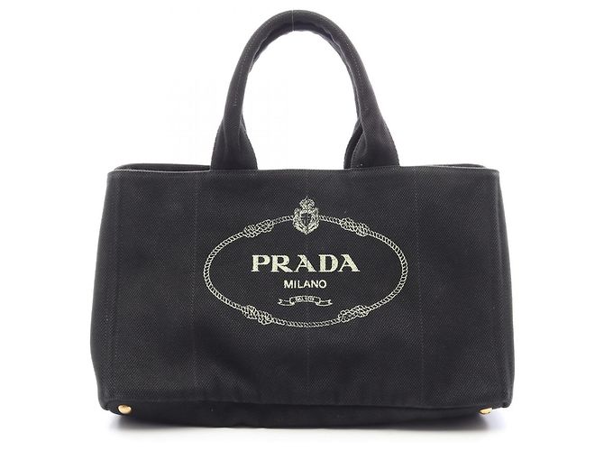 Borsa Tote Prada Canapa Canvas Nero