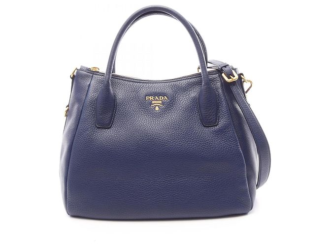 Sac cabas 2-Way Prada VIT DAINO Bleu Marine