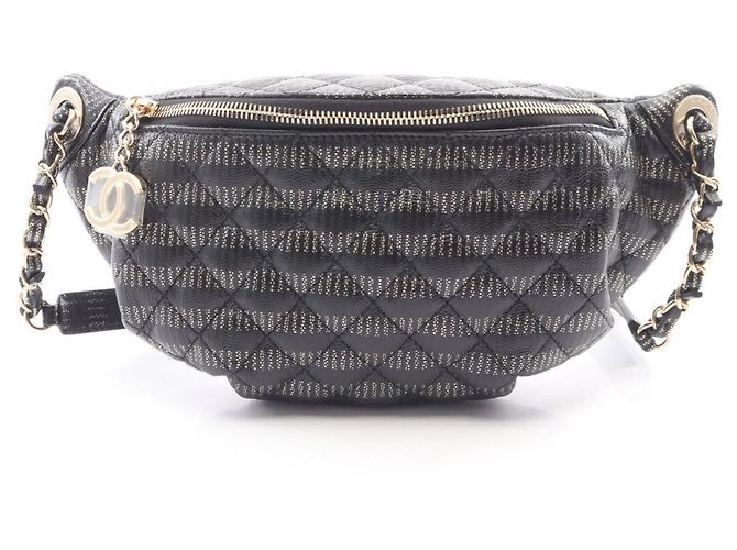 Borsa a mano Chanel Matelassé in pelle nera Nero