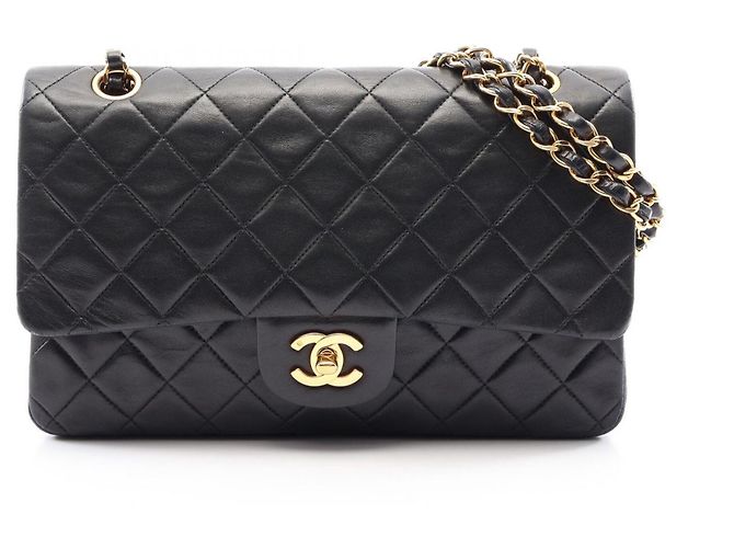 Timeless Borsa a tracolla Chanel Matelassé Double Flap Nero