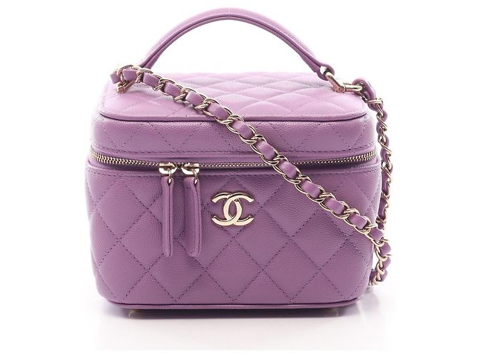 Bolsa Vanity Chanel Matelassé Roxo