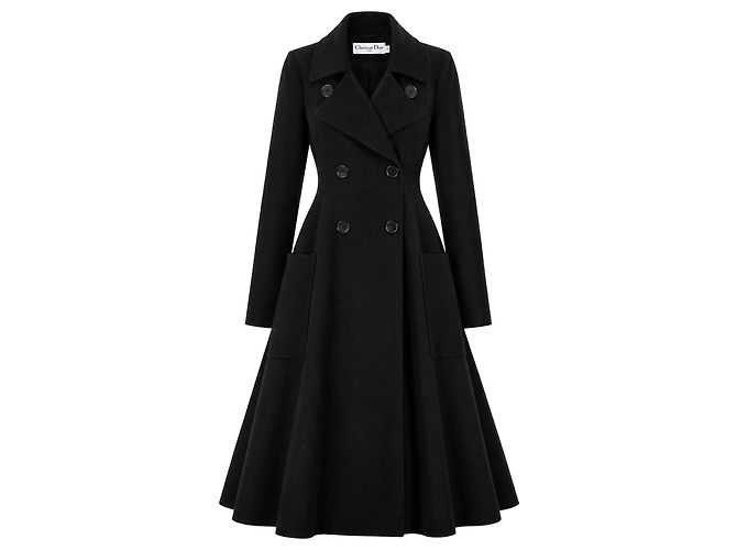 Christian Dior Abrigo de Lana Negro