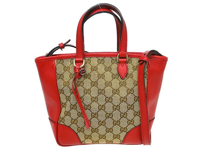 Borsa Tote Gucci Bree GG Canvas e pelle Small Beige