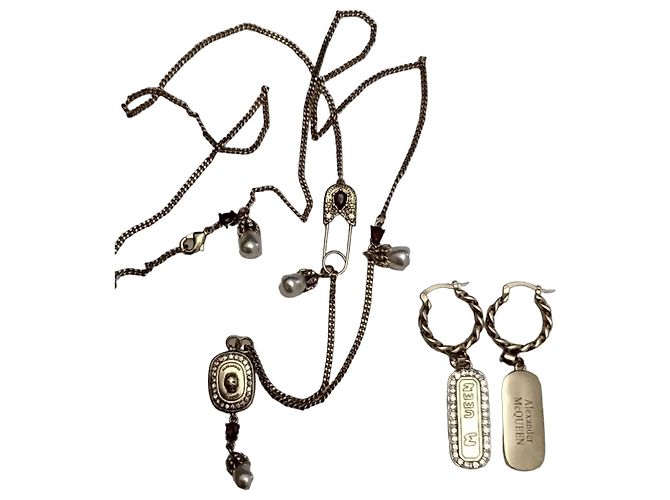 Set Gioielli Alexander McQueen Skull and Pearl D'oro