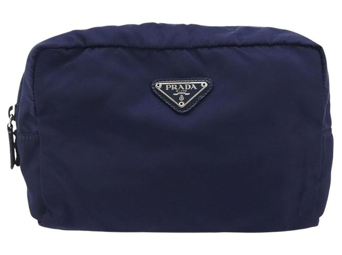 Pochette Prada en nylon bleu marine