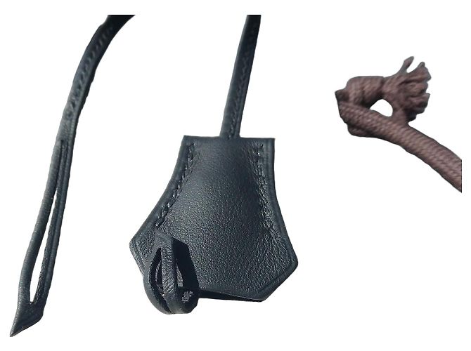 Hermès Leder-Clochette in Schwarz für Kelly oder Birkin
