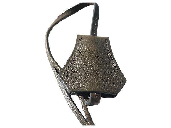Hermès Kelly/Birkin Bag Charm Bell and Puller - Khaki Grained Leather