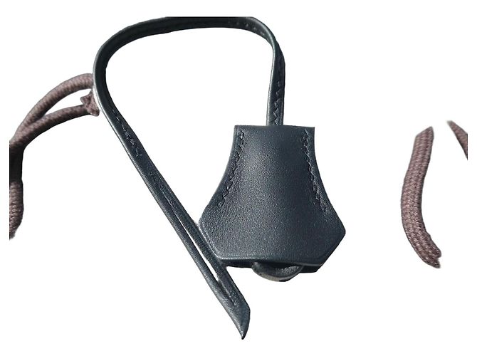 Hermès Clochette e Tracolla Pelle Nera Kelly Birkin Nero