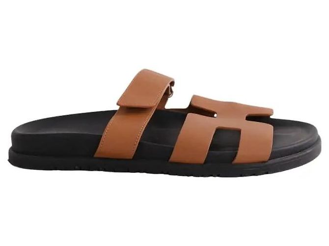 Hermès Chypre Mules aus Leder camel Kamel