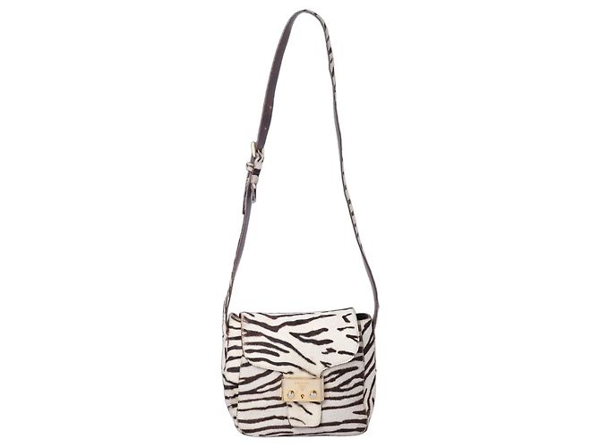 Bolsa de ombro Prada com estampa de zebra Branco