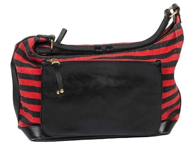 Bolsa de ombro Sonia Rykiel com riscas vermelhas e pretas Preto Vermelho