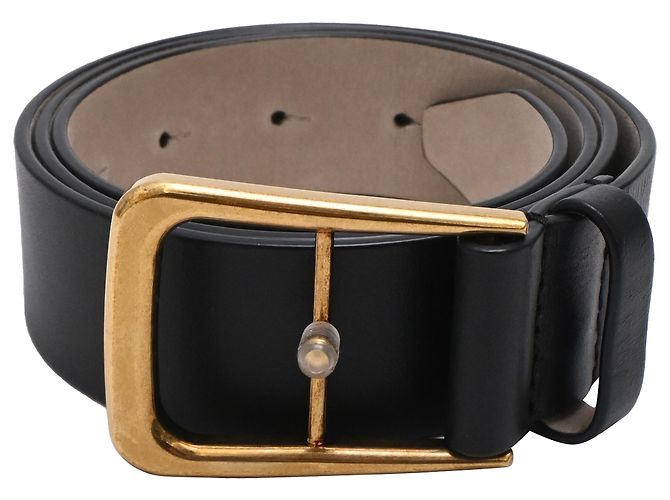 Cinto com fivela Brunello Cucinelli em couro preto