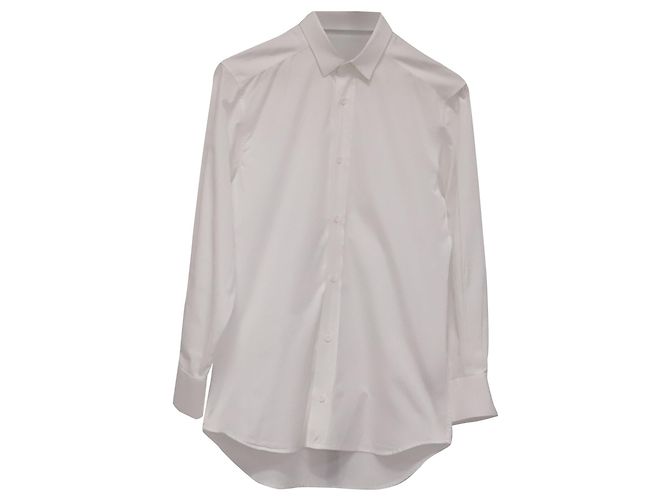 Autre Marque Camicia button-down Dior con ape ricamata in cotone bianco Crudo