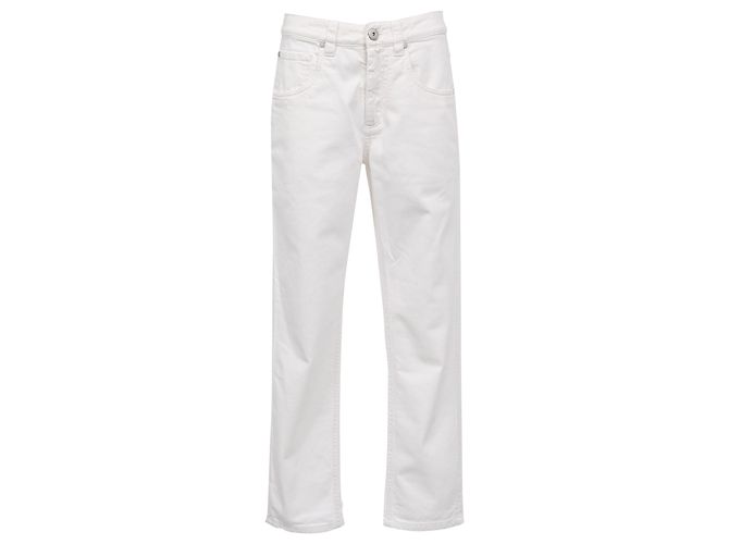 Vaqueros Straight-Leg Brunello Cucinelli en algodón blanco Crudo