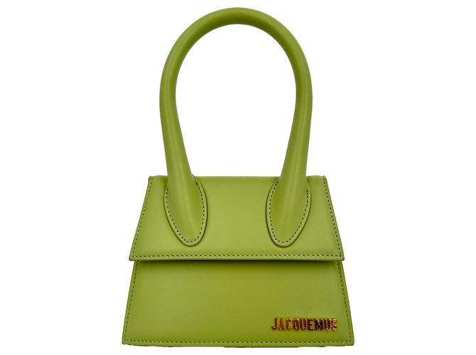 Jacquemus Large Le Chiquito Handtasche aus grünem Kalbleder Python drucken