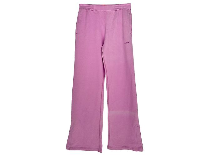 Off White Calças de jogging de perna reta Off-White Diag-Striped em algodão roxo