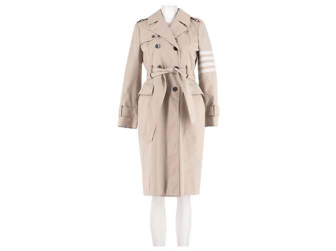 Thom Browne mittellanger Trenchcoat beige