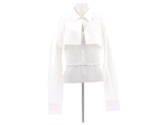 Top sobreposto branco de algodão T By Alexander Wang