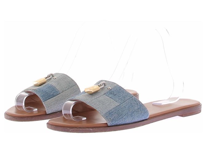 Louis Vuitton Denim Sandals Blue Size 40