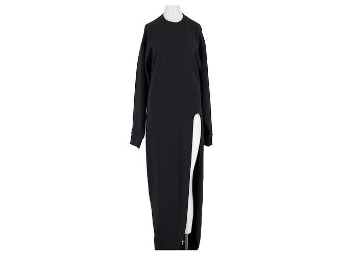 Autre Marque AMAZUIN Midikleid aus Baumwolle Schwarz