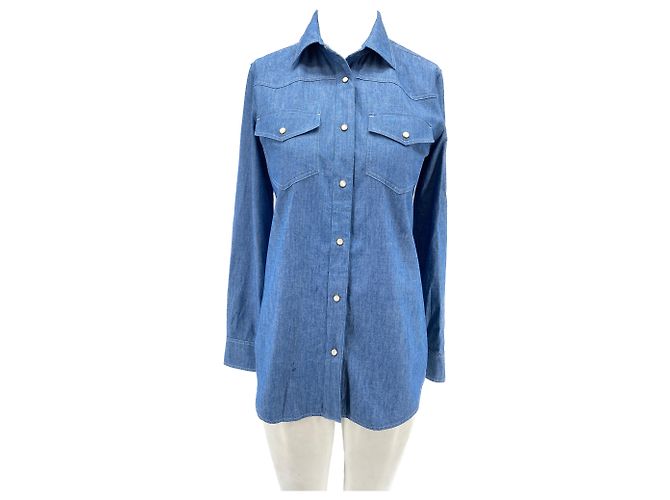 Loro Piana Camicia in cotone blu