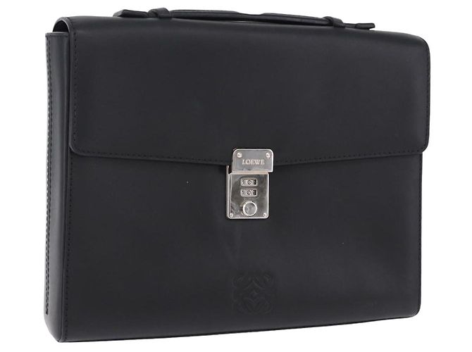 LOEWE Anagram Hand Bag Leather Black Silver