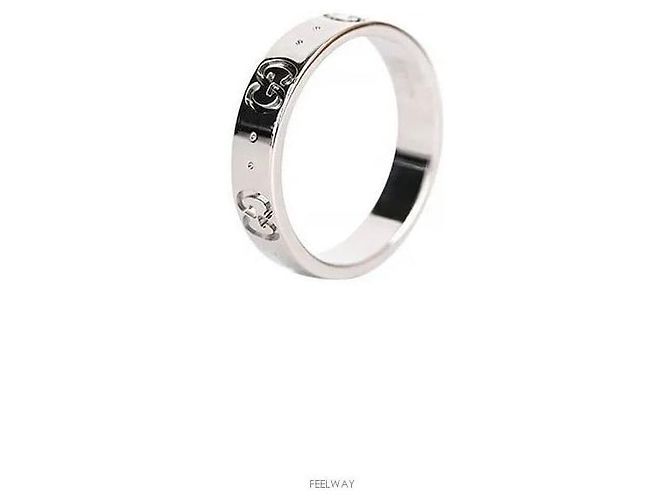Gucci Bague Icon Or Blanc Taille