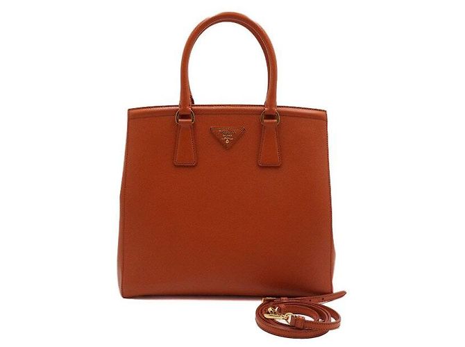 Prada Saco Tote e de Ombro Saffiano Lux Laranja