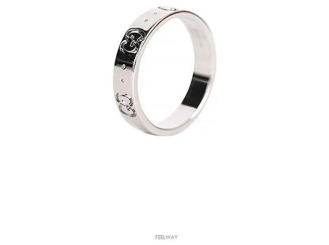 Gucci Anel Icon Ouro Branco Tamanho