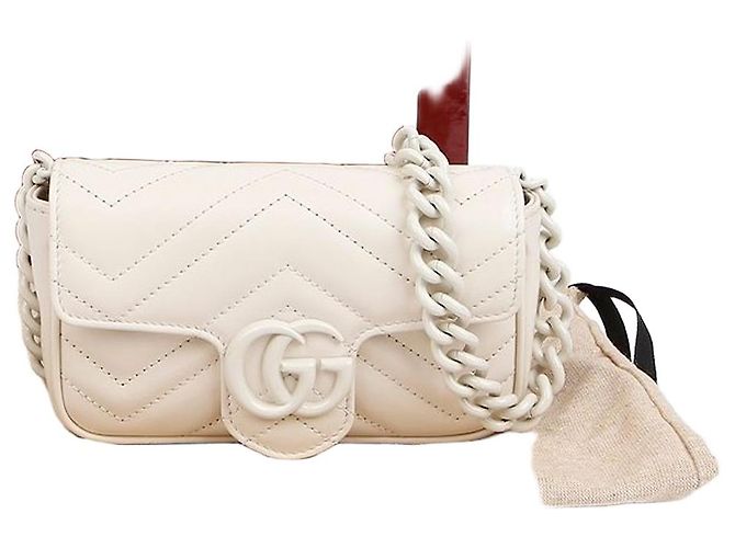 Gucci GG Marmont Gürteltasche White Weiß