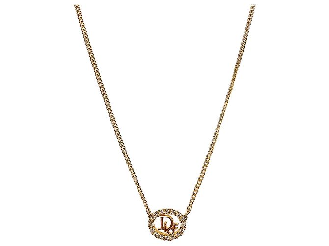 Autre Marque Cubic Round Oblique Gold Halskette Golden