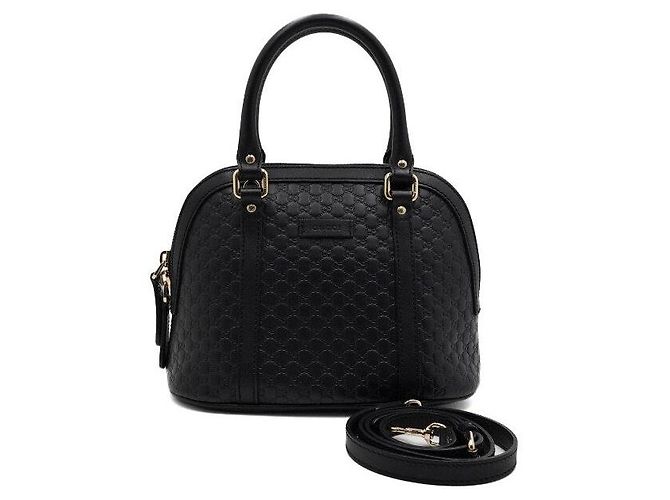 Gucci Borsa Tote Mini Dome e borsa a tracolla Black GG Micro Shima Nero