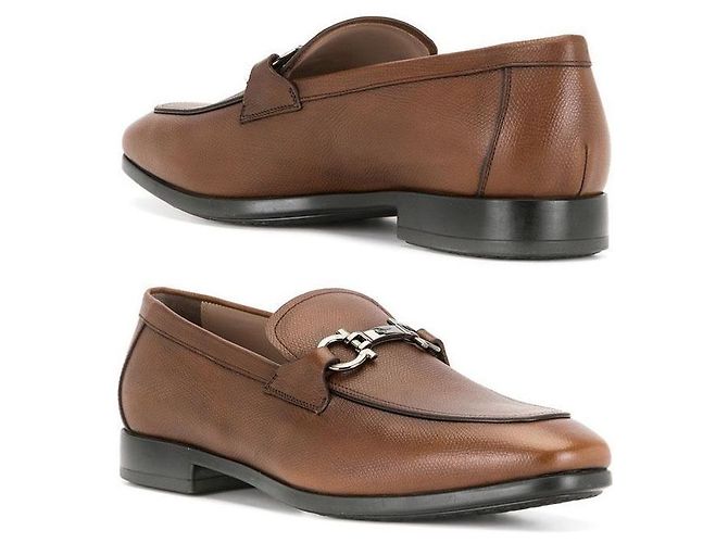 Salvatore Ferragamo Mocassin en cuir Gancini Marron
