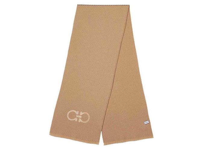 Salvatore Ferragamo Cachecol de jacquard CAMEL Marrom