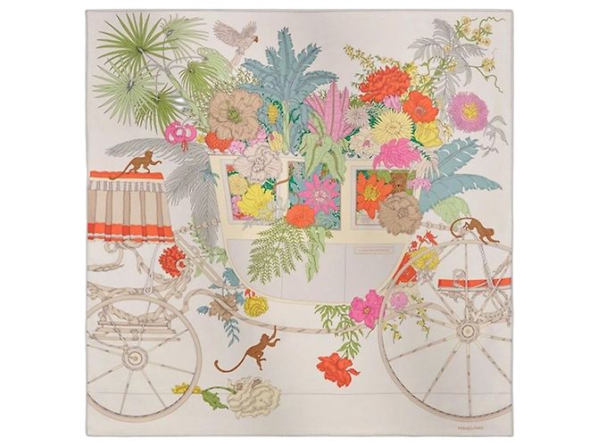 Hermès Sciarpa Nature in Voyage Rosa