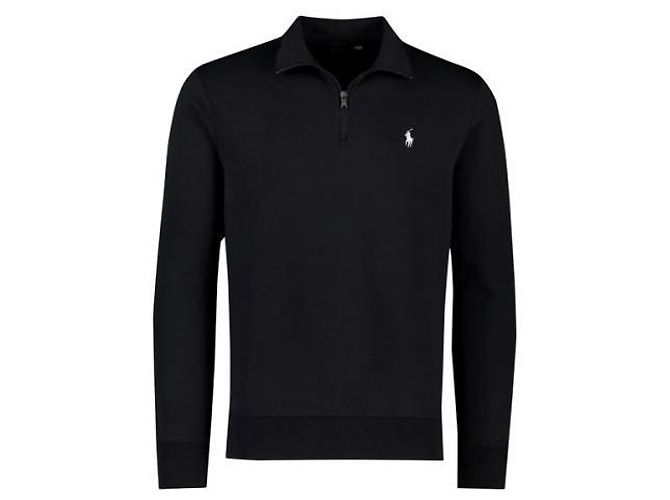 Ralph Lauren Bestickter Half-Zip Sweatshirt Schwarz