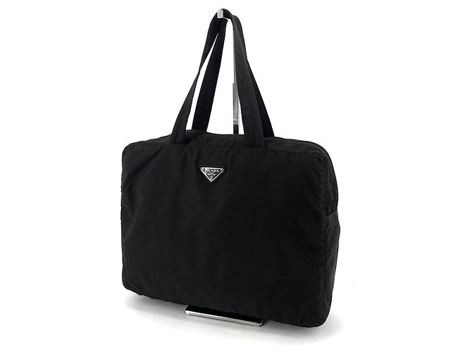 Tote Prada Sac cabas en nylon avec logo triangle Noir