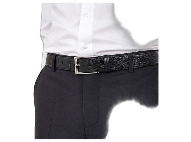 Gucci Ceinture en cuir embossé Noir