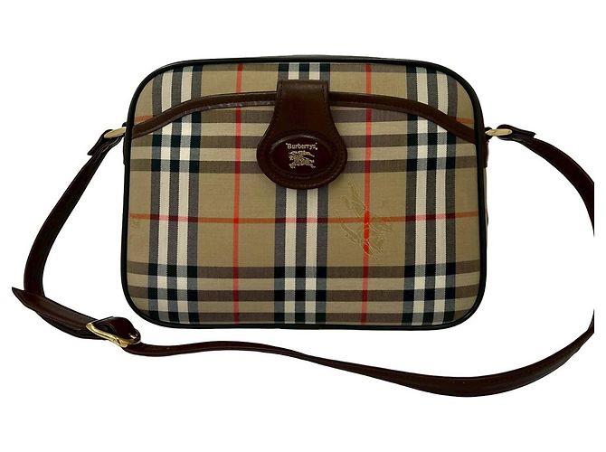 Sac semi-épaule Burberry Nova Check Marron Noir Blanc Rouge Beige