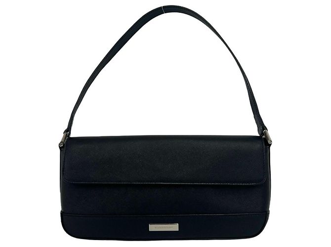 Borsa a tracolla in pelle con logo Burberry Nero