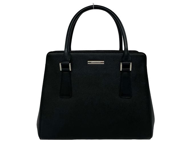 Burberry Logo Nova Check Mini Leder-Tote-Bag Schwarz