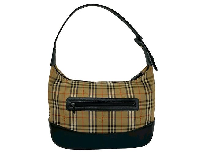 Borsa a tracolla Burberry Nova Check Shadow Horse Pattern Nero Beige
