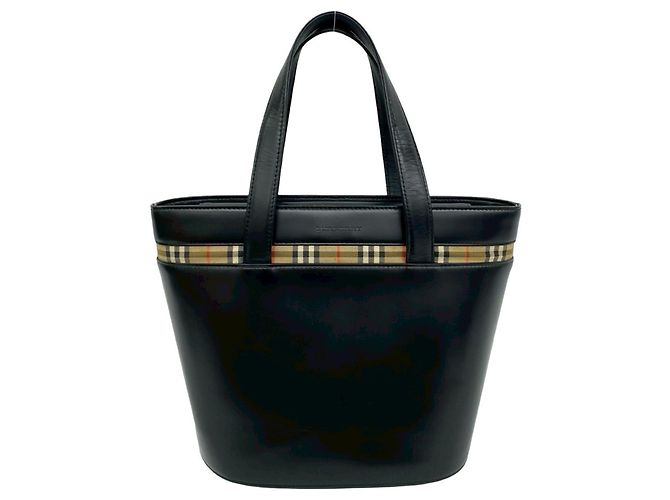Bolsa Burberry Nova Check em couro de bezerro Preto Bege